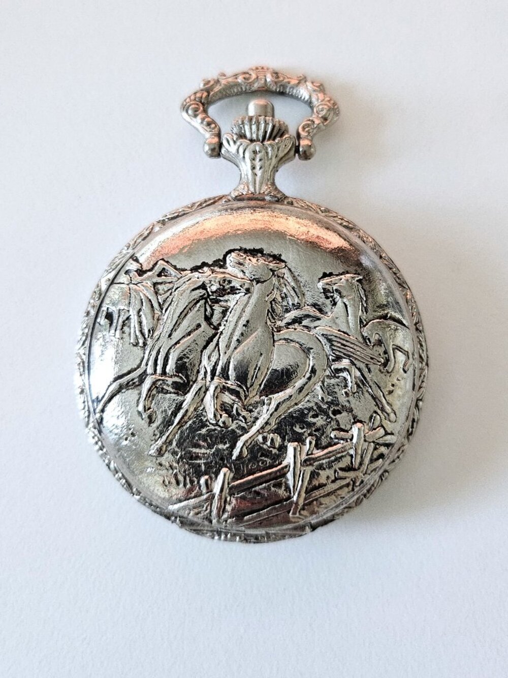 Vintage Horse Racing Pocket Watch | Remington Quartz | Equestrian Decor